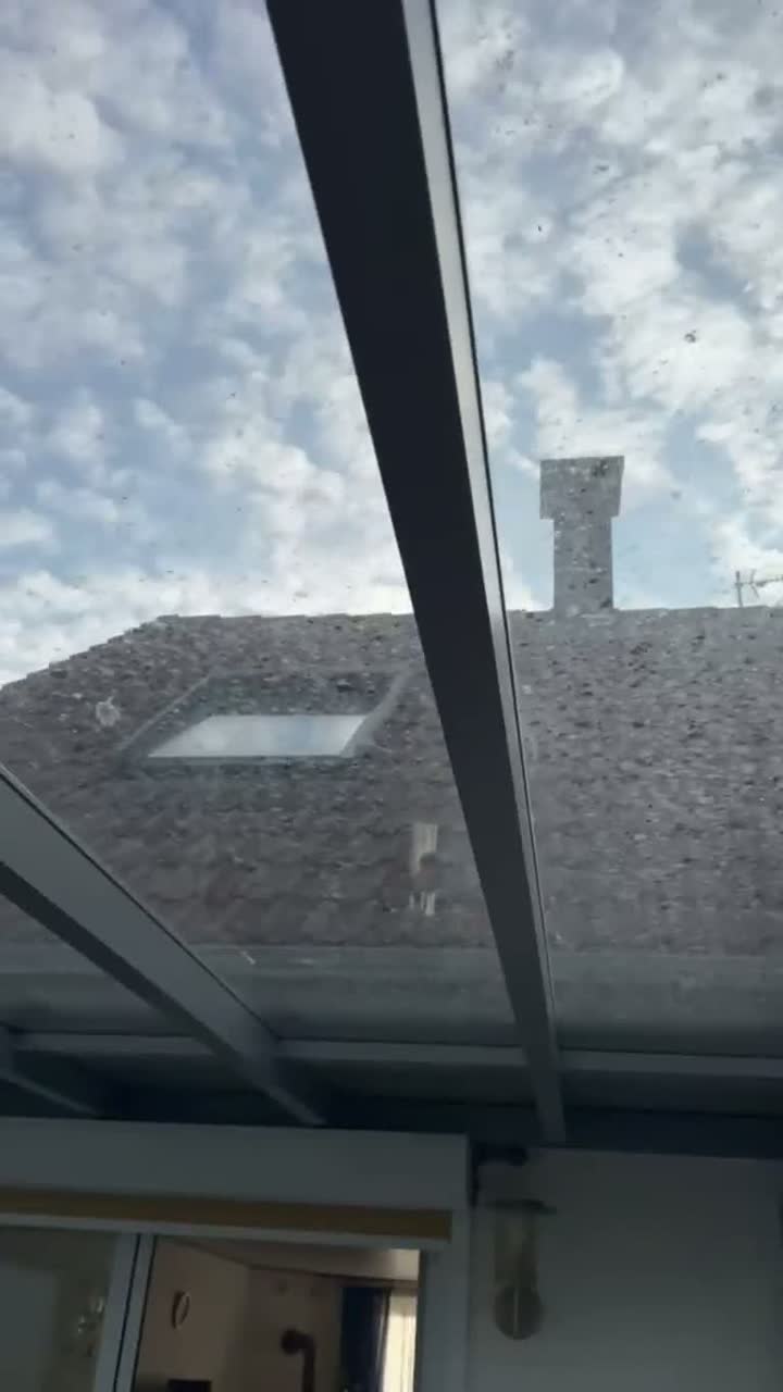 Terrassendach aus Glas · Calden & Nordhessen – vor der Reinigung